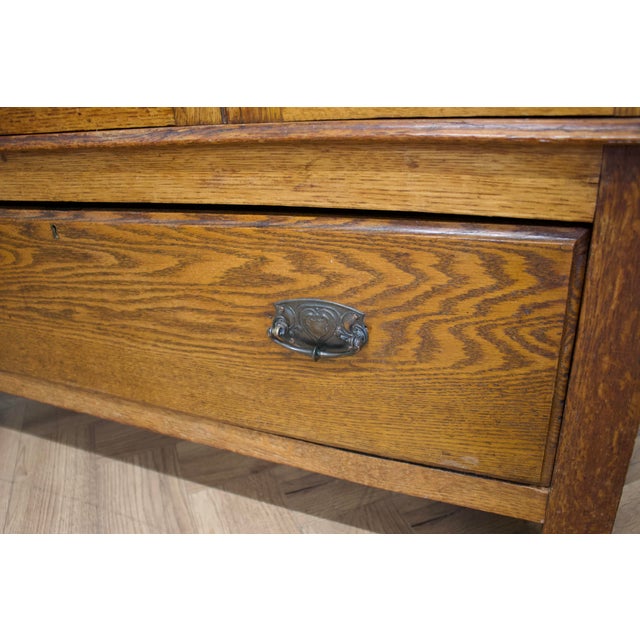 Antique Arts and Crafts Oak Wardrobe, 1900s For Sale - Image 6 of 10