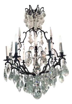 1960s Versailles Chandelier With Swarovski Strass and Crystal Pendants