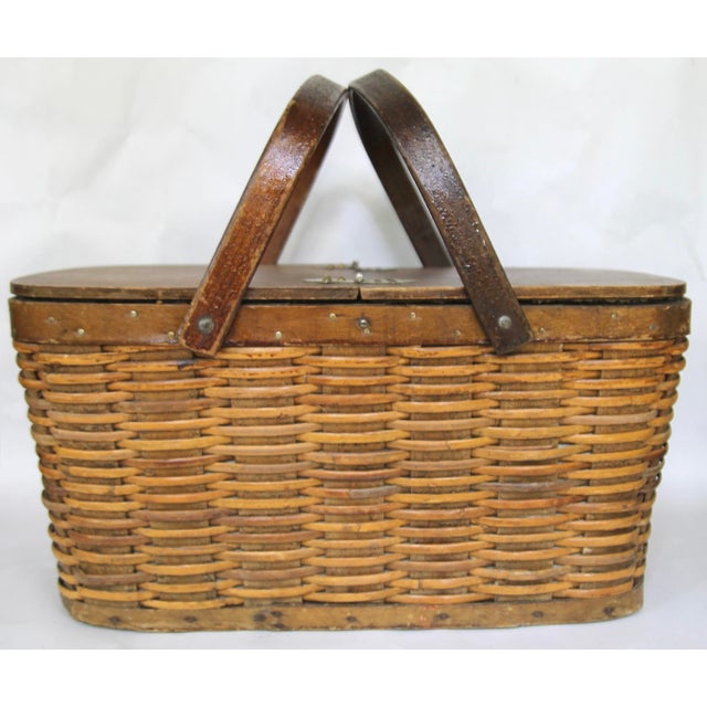 Vintage Wicker Hawkeye Picnic Basket Chairish