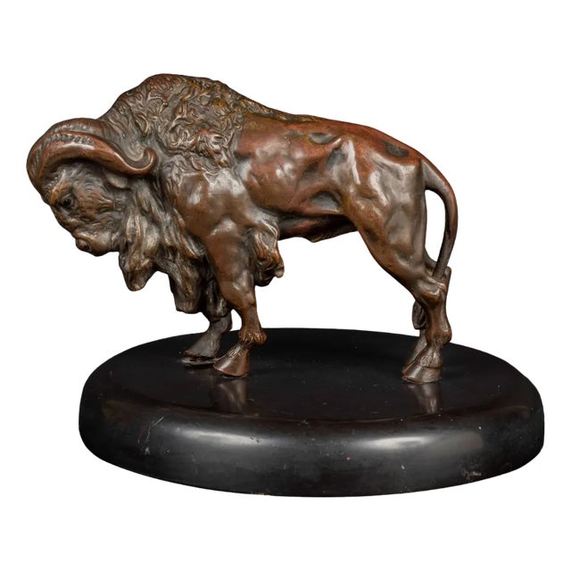 Sculpture of the Marching Bison, 1800s, Bronze For Sale