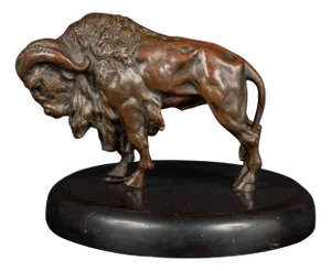 Sculpture of the Marching Bison, 1800s, Bronze