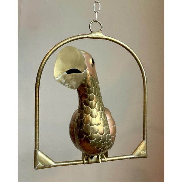 Vintage Metal Toucan Sculpture After Sergio Bustamante For Sale In West Palm - Image 6 of 12
