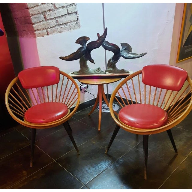 1980s Set of Circle Chairs attributed to Yngve Ekström, 1980s For Sale - Image 5 of 5