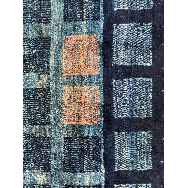 Mid-Century Handwoven Persian Tribal Gabbeh Rug — “Stars at Night” A striking mid-century Persian tribal Gabbeh rug,...