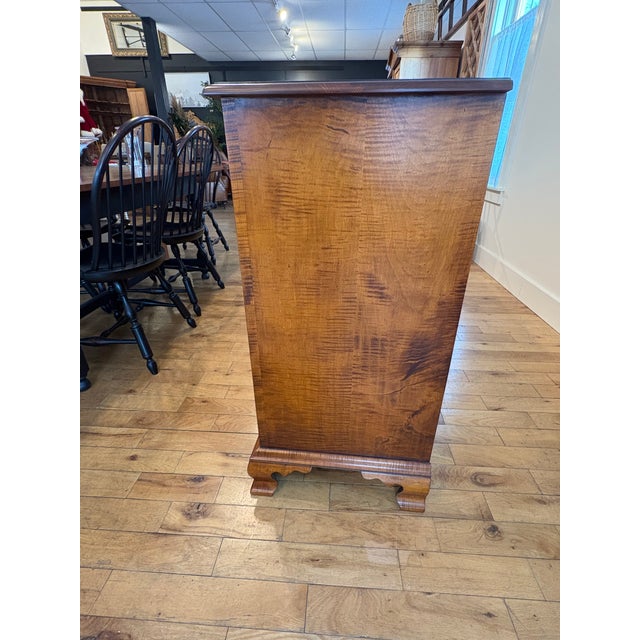 Estate Dr Dimes Custom Tiger Maple Sideboard For Sale - Image 12 of 12