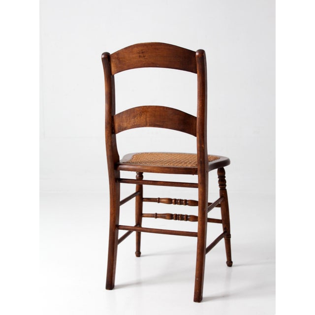 Antique Victorian Cottage Cane Seat Chair For Sale - Image 10 of 12