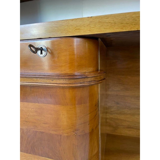 Art Deco Veneered Walnut Bookcase with Doors, 1930s For Sale - Image 9 of 13