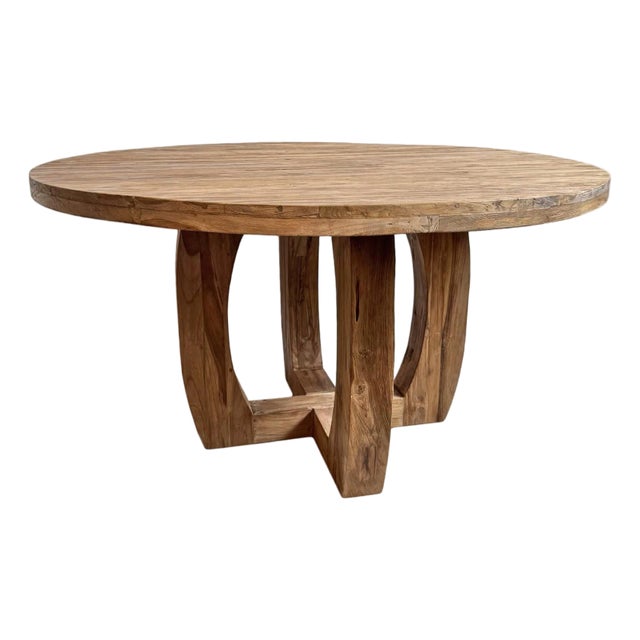 Mid Walnut Bowed Dining Table For Sale
