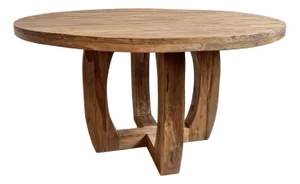 Outdoor Round Teak Mod Dining Table