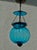 1950s Vintage Turquoise Blue Hundi Lantern, Electrified With Canopy For Sale - Image 5 of 7