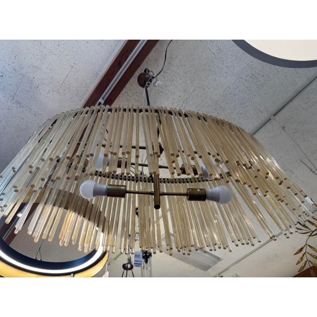 Ethan Allen Orchard Midcentury Brass Chandelier For Sale In San Francisco - Image 6 of 12