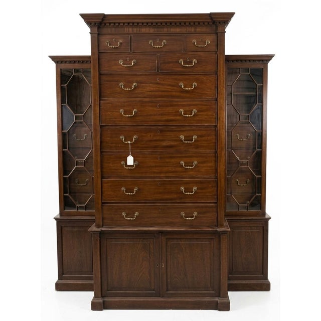 English George III Mahogany Break Front Cabinet Late 18th Century For Sale - Image 3 of 5