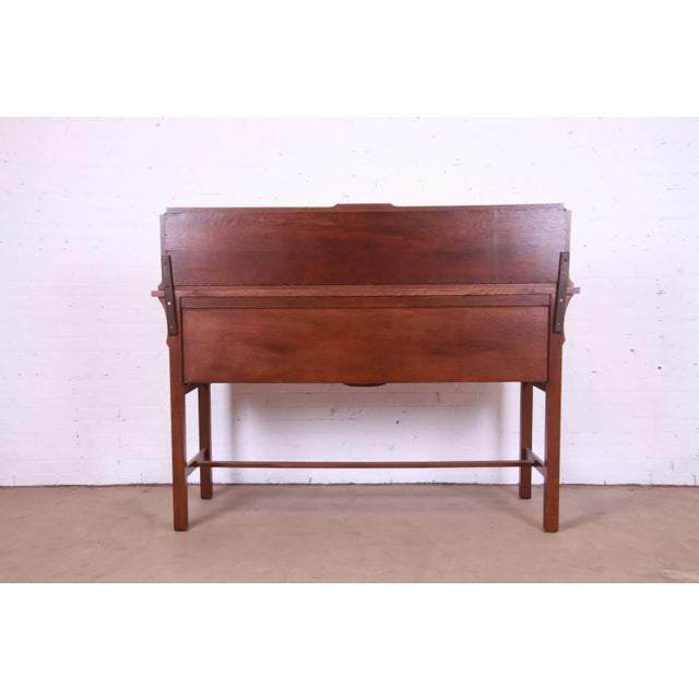 Limbert Mission Oak Arts & Crafts Sideboard Buffet Server, Newly Restored For Sale - Image 12 of 13