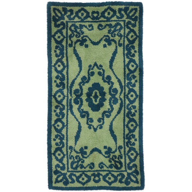 Vintage Green Swedish Pile Rug, 2'6 X 4'11 For Sale - Image 10 of 10