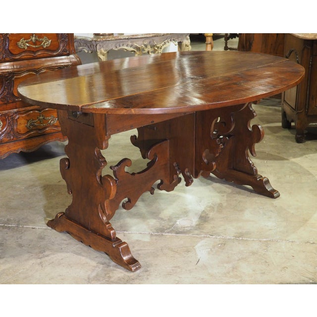 Antique Walnut Drop Leaf Table From Tuscany, Italy, Early 19th Century For Sale - Image 18 of 18