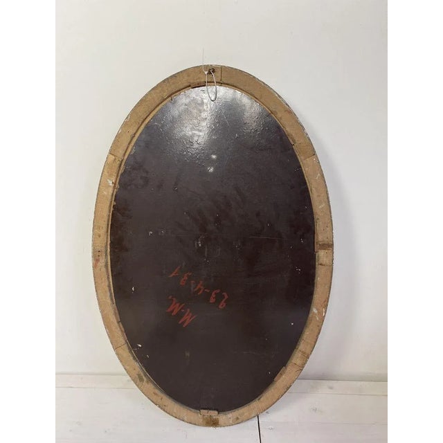 Antique Gilt and Mercury Plate Oval Mirror For Sale - Image 14 of 17