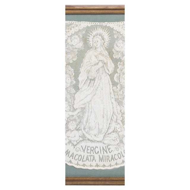 Textile Sacred Art Immaculate Miraculous Virgin For Sale - Image 7 of 8