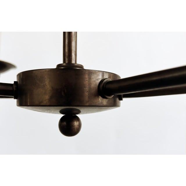 Oval Thomas Pheasant Baker Chandelier, Bronze Chain, Canopy, Italy, 52" to 70"h For Sale - Image 12 of 18