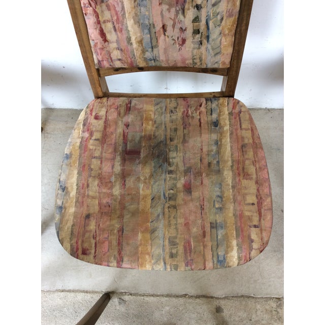 Set of 6 Mid Century Modern Dining Chairs With Vintage Upholstery For Sale In Philadelphia - Image 6 of 18