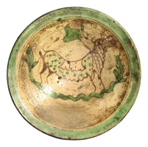 19th / 20th Circa Glazed Earthenware Bowl With Bull, Cuzco Pottery School 5