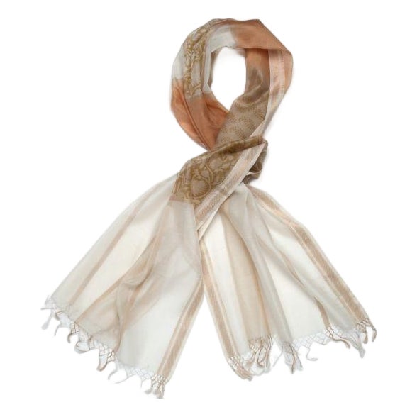 Aurora Sand/Bisque Patterned Scarf For Sale