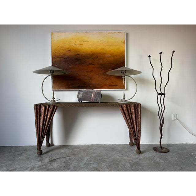 A striking vintage sculptural box by Spanish artist and designer David Marshall, crafted in cast aluminum with distinctive...