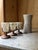 Vintage Brutalist Barware Set with Hand-Molded Capa Carafe and Vessels with Copper Bases, Set of 4 For Sale - Image 12 of 12