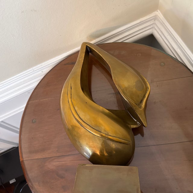 Vintage Abstract Geometetric Bronze Sculpture Signed For Sale - Image 10 of 12