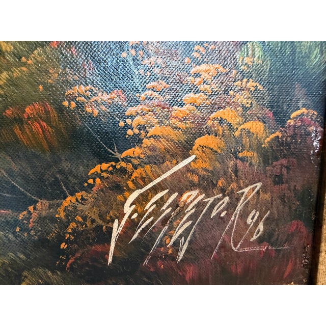 Vintage Tropical Parrot Oil Painting Signed 1996, Colorful Macaws Jungle Scene For Sale - Image 4 of 13