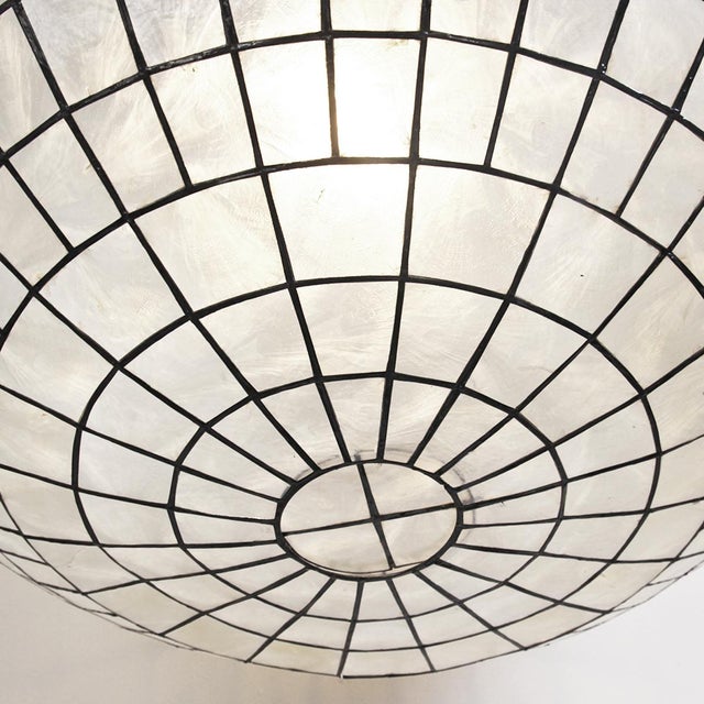 Capiz Shell Globe Pendant Light 36" For Sale - Image 4 of 8