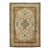 1940s Small Ivory Islimi Medallion Antique Isfahan Silk Handknotted Wool Rug For Sale