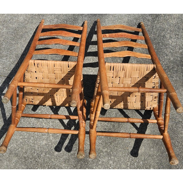 Late 19th Century Pair of Ashe County, North Carolina Maple Ladder Back Chairs For Sale - Image 15 of 16