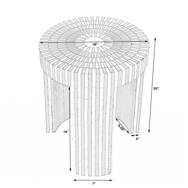 Boho Chic Rimma Bone Inlay Side Table, Black & White For Sale - Image 3 of 9