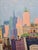 Mid century French oil on canvas view of the New York City skyline by André Lwoff a noted Nobel prize winning chemist and...