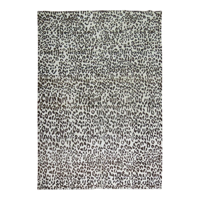 Leopard Vintage Inspired Turkish Silk Rug For Sale