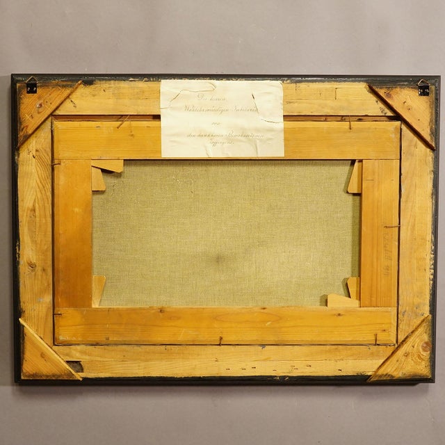 Antique Oil Painting Farm Girl on a Flower Meadow by M. E. Ummenhofer For Sale - Image 6 of 6