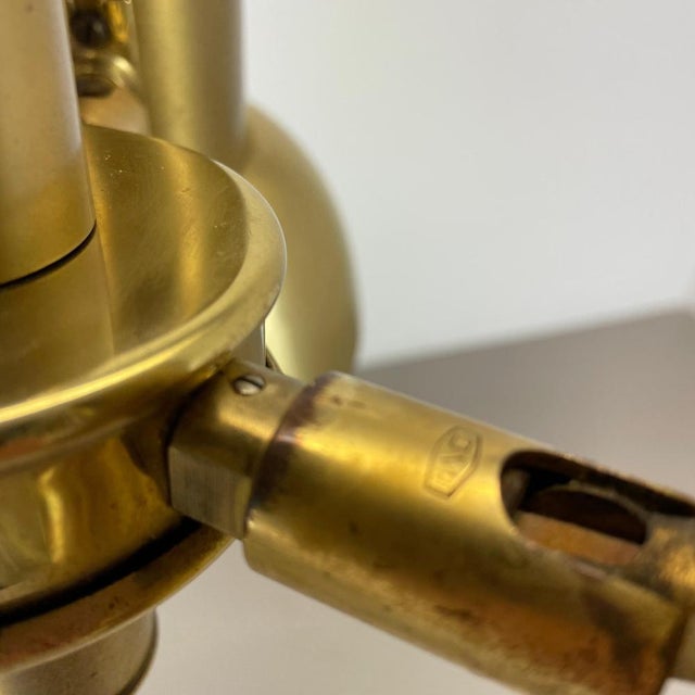 3-Spot Brass Tone Hanging Light by Koch and Lowy for OMI Lighting, Germany, 1970s For Sale - Image 16 of 18