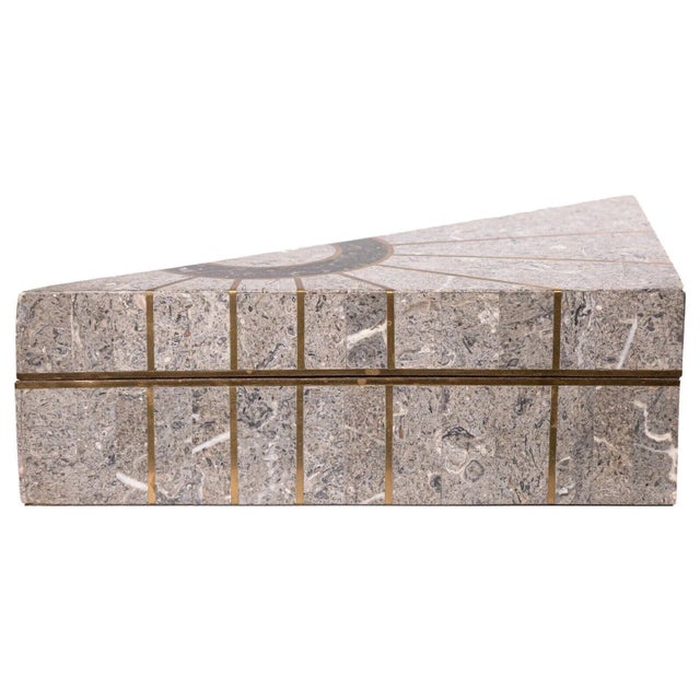Maitland - Smith Maitland Smith Tesselated Stone Triangle Box For Sale - Image 4 of 8