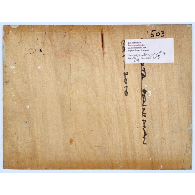 Wood 2024 “Soprano Study 4” Impressionist Oil on Birch Panel by Ed Penniman - For Sale - Image 7 of 7