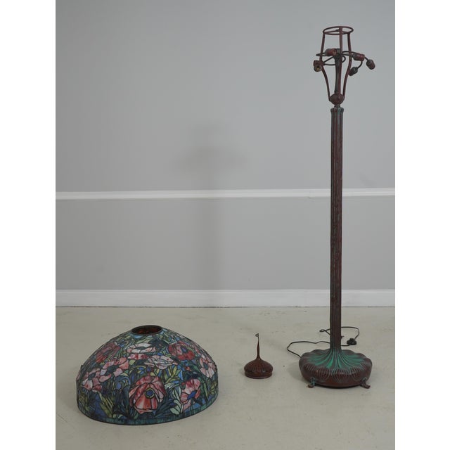 Louis Comfort Tiffany Style Oriental Poppy Floor Lamp For Sale - Image 14 of 15