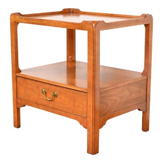 Baker Furniture Georgian Mahogany Two-Tier Nightstand or Side Table For Sale