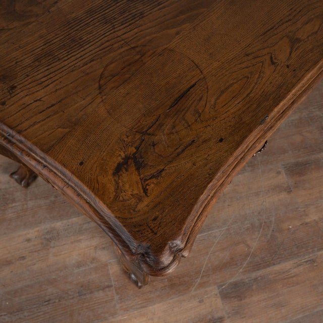 Wood 19th Century French Oak Chest of Drawers or Console Table With Cabriole Legs For Sale - Image 7 of 12