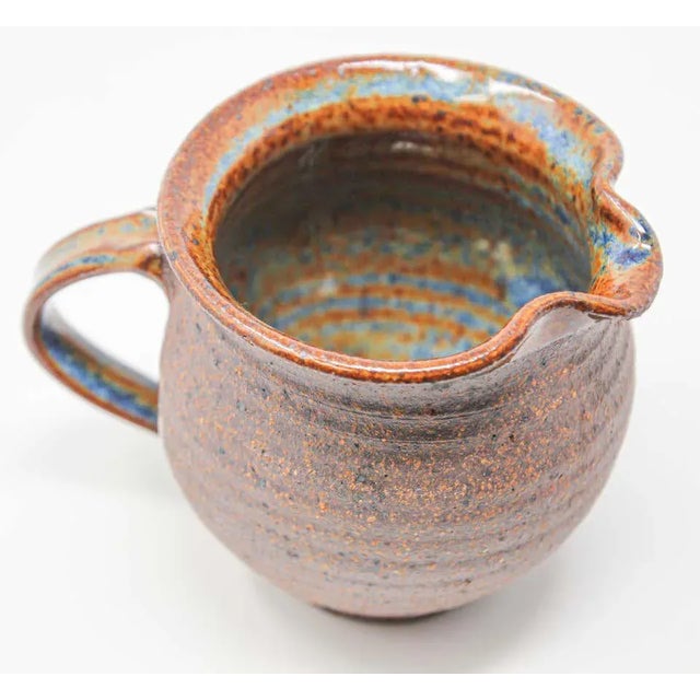 Brown Vintage Hand Thrown Pottery Jug Artisan Stoneware For Sale - Image 8 of 13