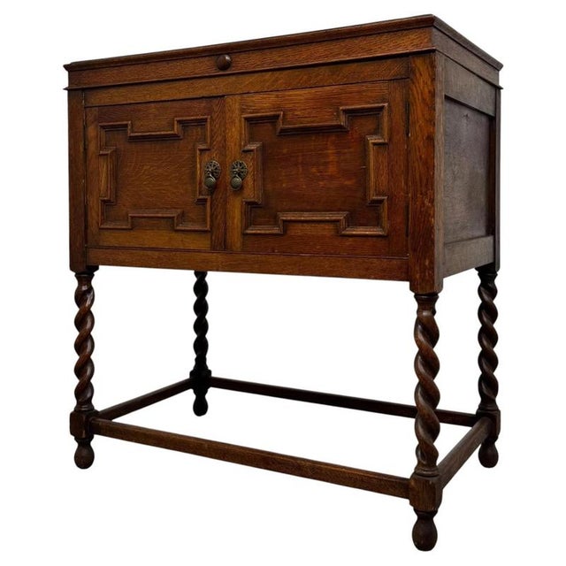 20th Century Jacobean Oak Cupboard For Sale - Image 3 of 11