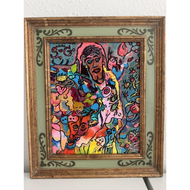 Abstract Set of 2 Abstract Paintings by Serg Graff "Flower Fairy" | "Mr Umbrella" Framed For Sale - Image 3 of 17