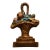 Antique Cast Iron Floral Basket Doorstop - Hand-Painted, Circa 1900 For Sale