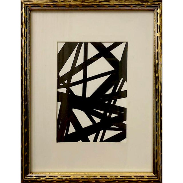 Original Franz Kline Inspired Black And White Framed Painting