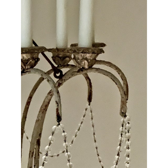 2010s Niermann Weeks 12-Light Italian Style Iron Chandelier With Chain Swags For Sale - Image 5 of 12
