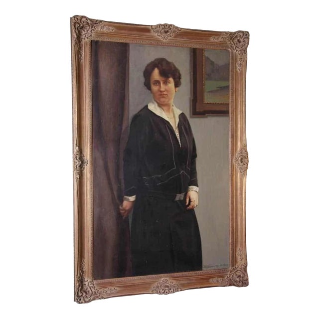 Georges Rombaut, Portrait of a Lady, 1931, Oil on Canvas For Sale
