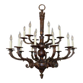 French Style Bronze 18 Light Chandelier by Mariner Model 18430 Royal Heritage For Sale